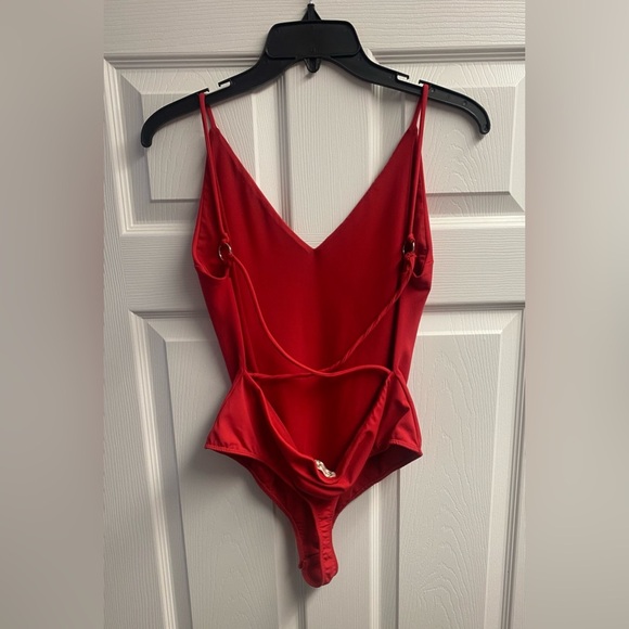 *SOLD* Free People Intimately Bright Red Bodysuit W/ Open Back Size Large - Picture 4 of 4